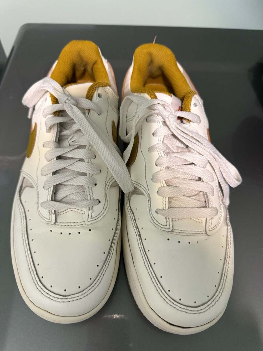 Nike Gamma Force Sail Bronzine White Leather Sneakers Shoes